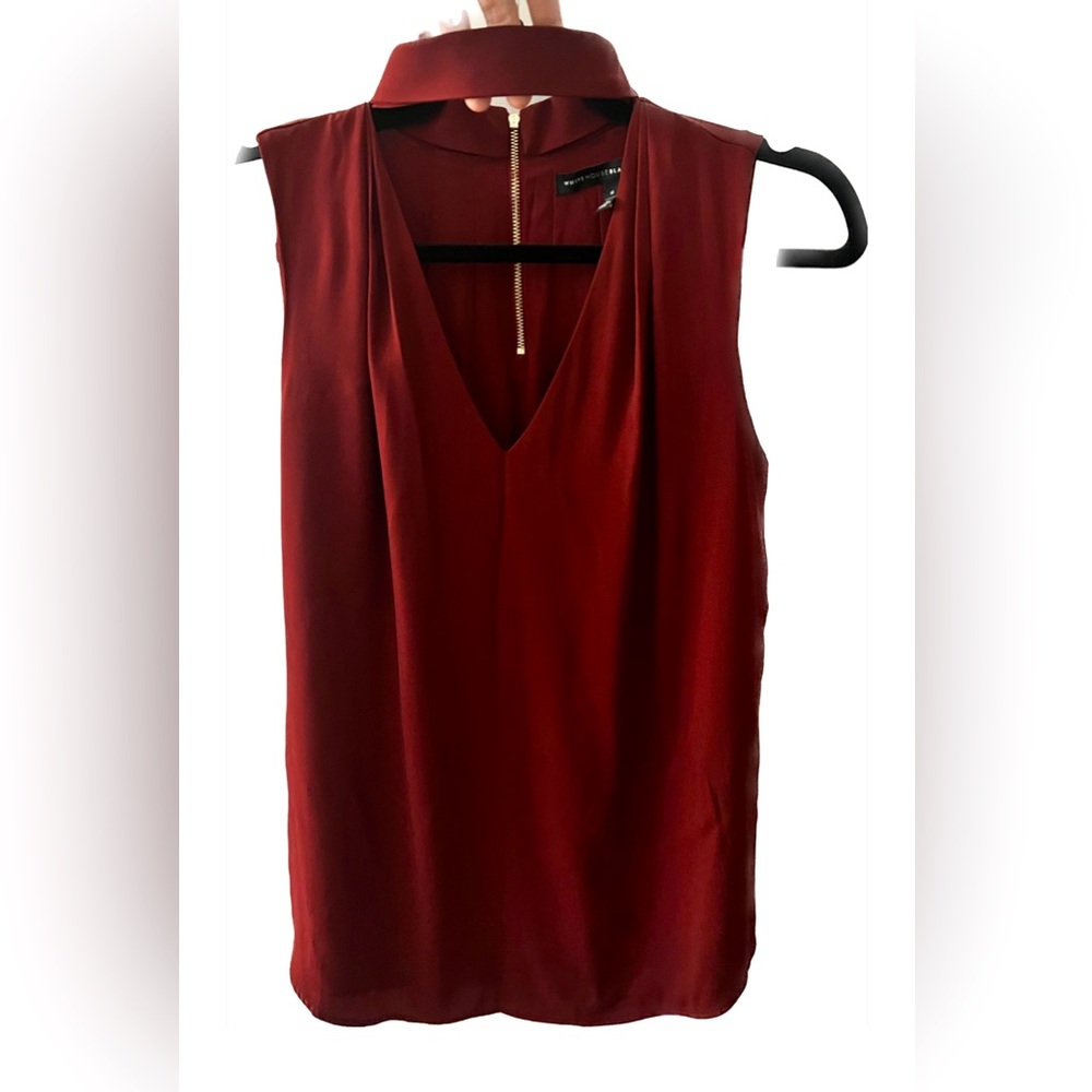 Red V neck tank